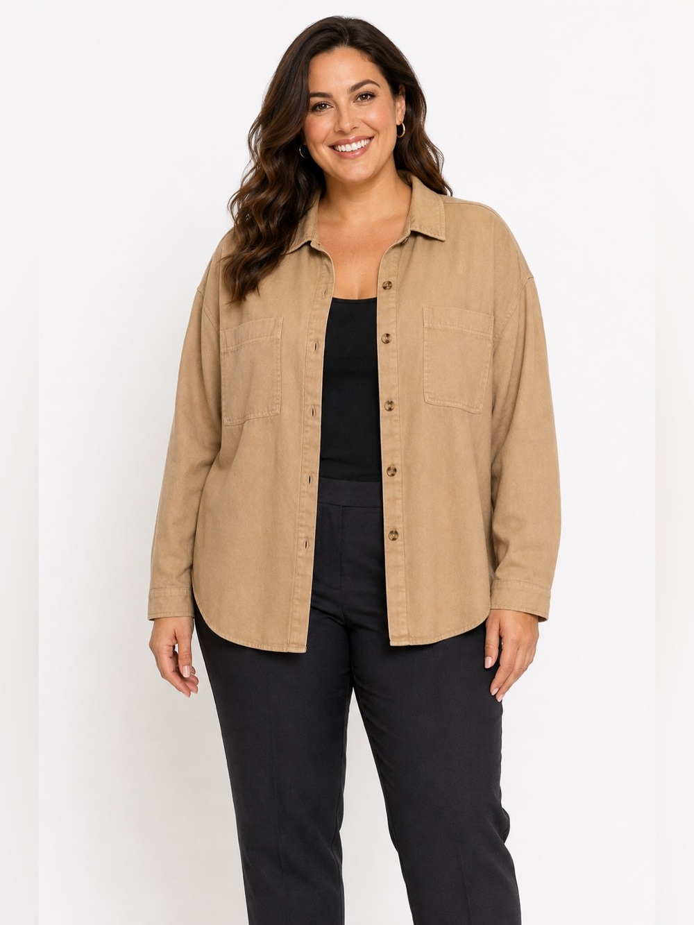 THREAD & SUPPLY WOMENS FLETCHER BUTTON UP JACKET  WARM SAND SIZE LARGE EUC